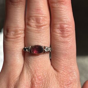 A Fabulous Georgian 1.5ct Garnet & Paste Ring Circa 1800’s